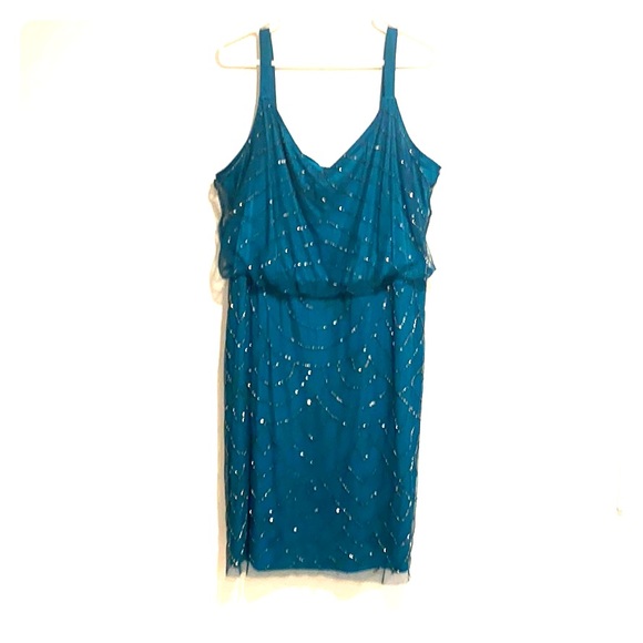 Adrianna Papell Dresses & Skirts - Plus Emerald Adrianna Papell Art Deco Beaded Dress